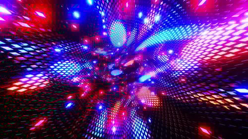 Futuristic Abstract Neon Light Tunnel Loop Background