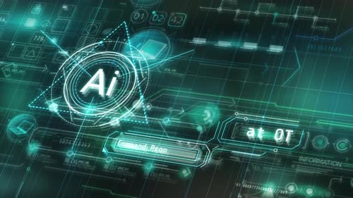 Espacio digital animado rico en datos con inteligencia artificial