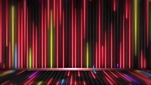 Dynamic Colorful Neon Stage Lights Background Animation