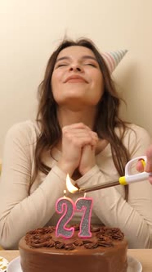 Young Woman Celebrates Her Twenty-Seventh Birthday