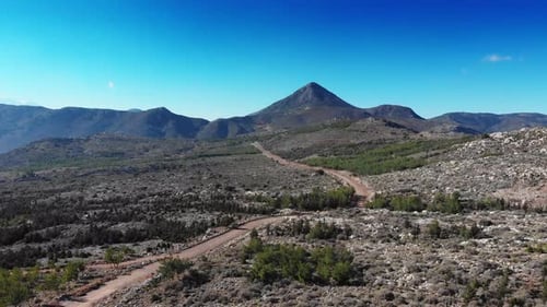 Dirt road amidst mountain landscape
