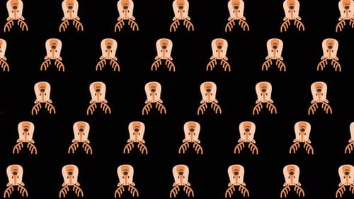 A cute deer head animated pattern design loop