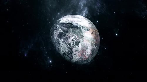 Cosmic Planet Rotation in Abstract Space Scene