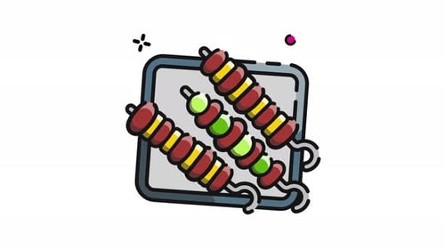 Animated Kebabs Flat Design Icon