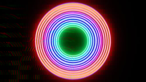 Mehrfarbige Groovy Club Circle Vj Loop-Hintergrundanimation in 1080HD