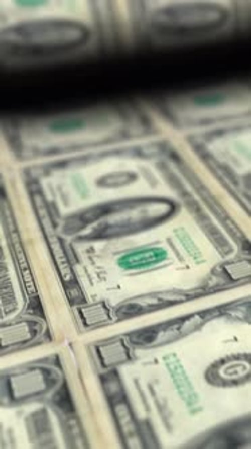 Infinite US Dollar Bill Vertical Seamless Loop Full HD