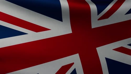 United Kingdom Flag Waving Seamless Loop
