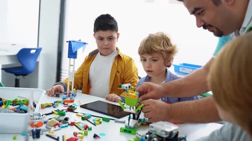 Children Learn Robotics With an Adult in Classroom