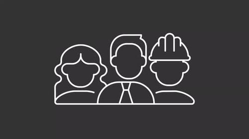 Professional diversity white line animation