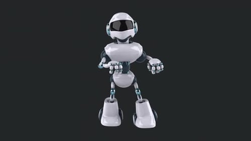 Fun 3D cartoon robot dancing (with alpha channel)