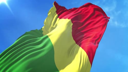 Realistic Waving Flag Animation on Bright Blue Sky