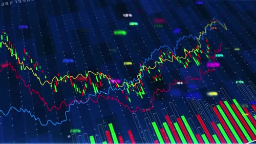 Financial Market Data Chart Animation Background