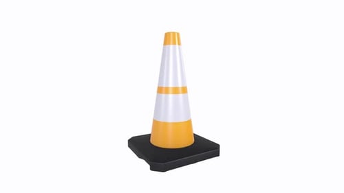 Standard Traffic Cone with Orange and White Stripes