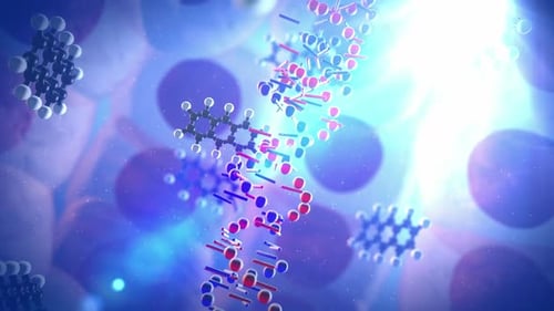 Dynamic DNA Strand and Molecular Structures Animation