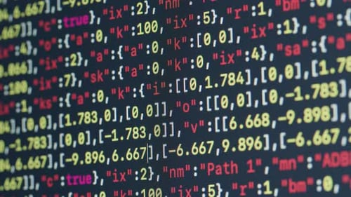 Codierung von UX-UI-Skripttext auf dem Bildschirm HTML5 im Editor für Website-Entwicklung Nahaufnahme Makro von