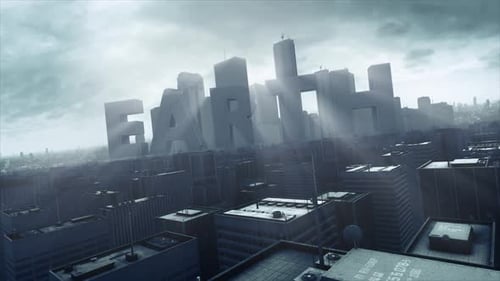 3D Skyscraper City Text Earth