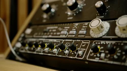 Remote Control Mixer Adjust Sound Volume Level Music Creation Equalizer Buttons Recording Studio