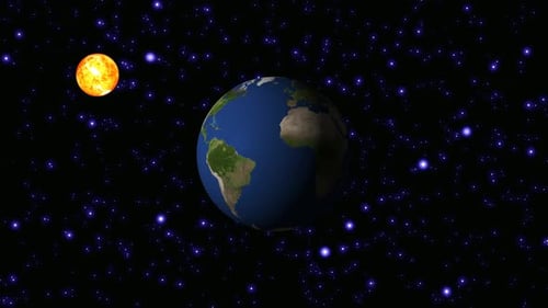 Erdkarte mit digitaler Technologie auf Stern- und Galaxie-Sonnenbewegungshintergrund