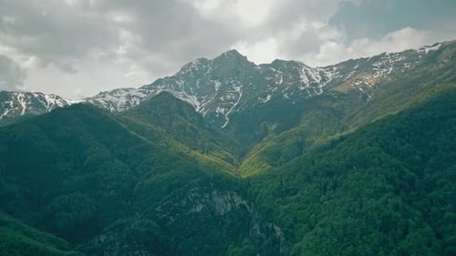 mountain with clouds