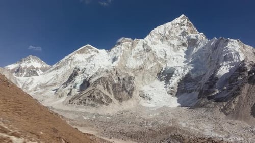 Aerial View of Snowcapped Mountains in the Himalayas Showcasing the Majestic Peaks and Rugged