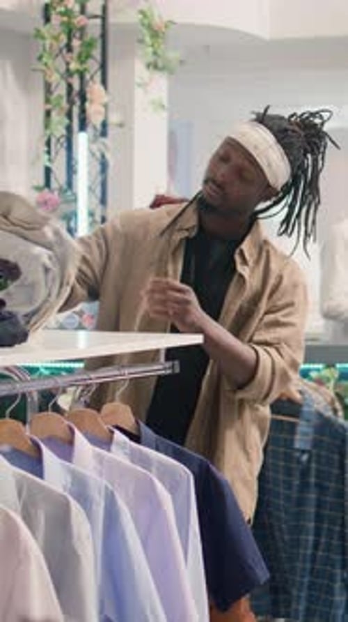 Vertical Video Clients Shops in Stylish Clothing Store