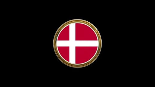 Animation en boucle avec l'icône du cercle du drapeau du Danemark