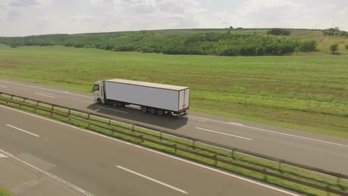 Fast truck on the road