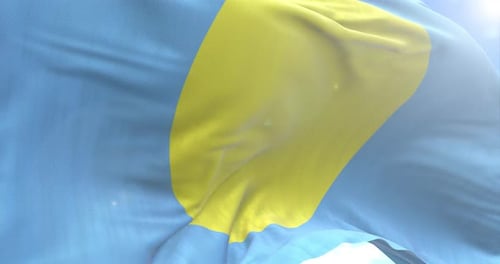 Realistic Blue and Yellow Waving Flag Animation