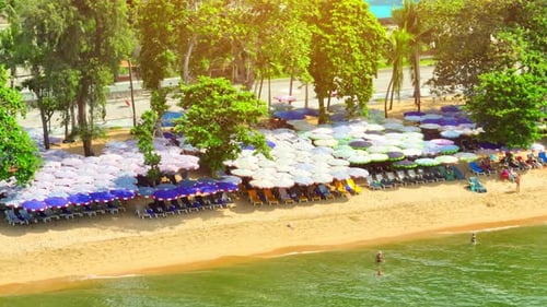 Beautiful tropical sea beach, Aerial view drone.