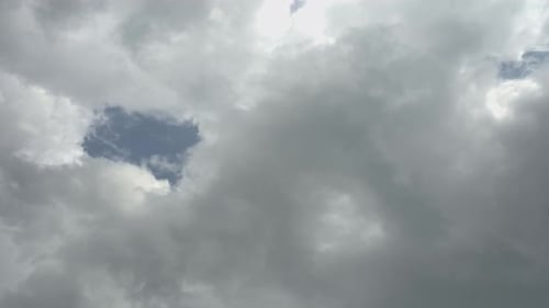 Dark Clouds And Blue Sky, Cloudy Cloudscape Time Lapse
