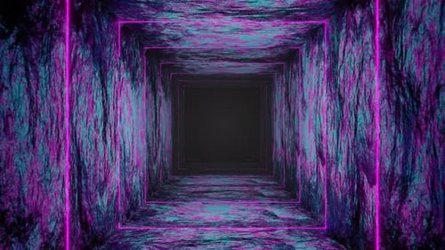 Pink And Cyan Circular Saw Tunnel Background Vj Loop Animation In 4K