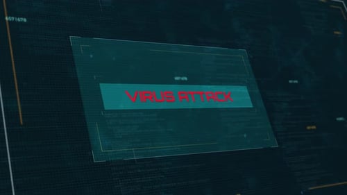 Virus Attack Warning: Futuristic Loading Screen Animation for Cyber Security