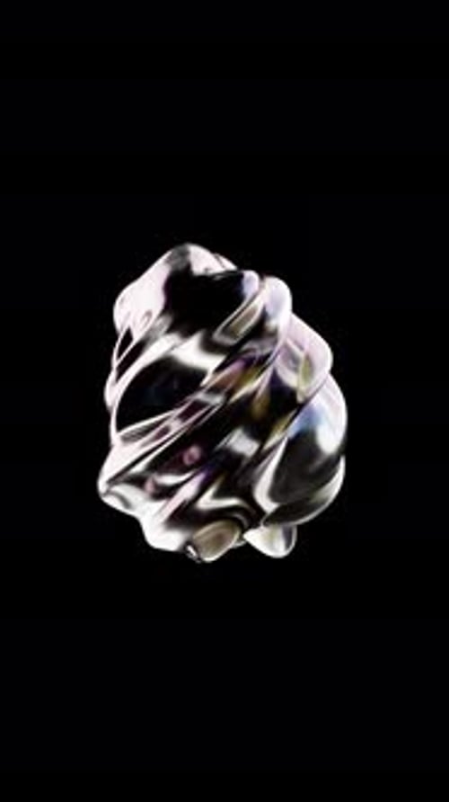 Abstract glass liquid wavy shape with refractions vertical loop video