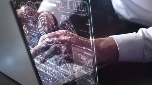 Animated Futuristic HUD for Data Visualization and Digital Interface