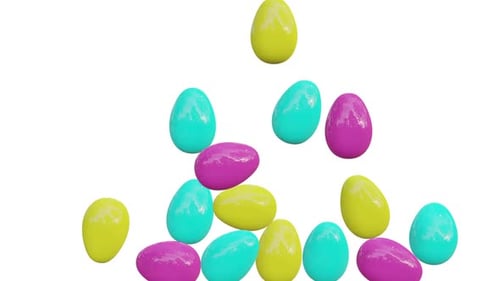 Falling Colorful Easter Eggs Background Animation