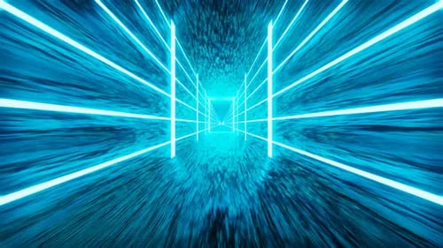 Blue Tunnel And Lights HD