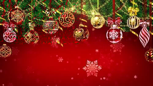 Elegant Christmas Ornaments and Snowflakes Festive Background Loop
