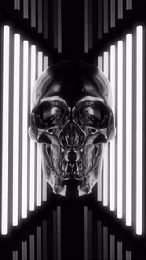 Dark Futuristic Skull Abstract Horror Background