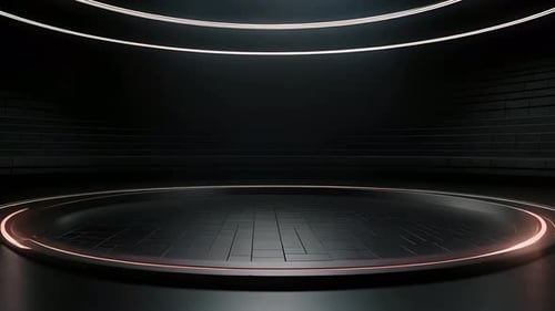 Modern 3D Studio Stage Background with Glowing Lines