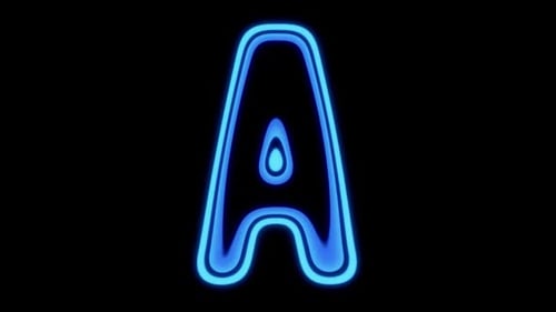 Animated Glowing Neon Blue Letter A