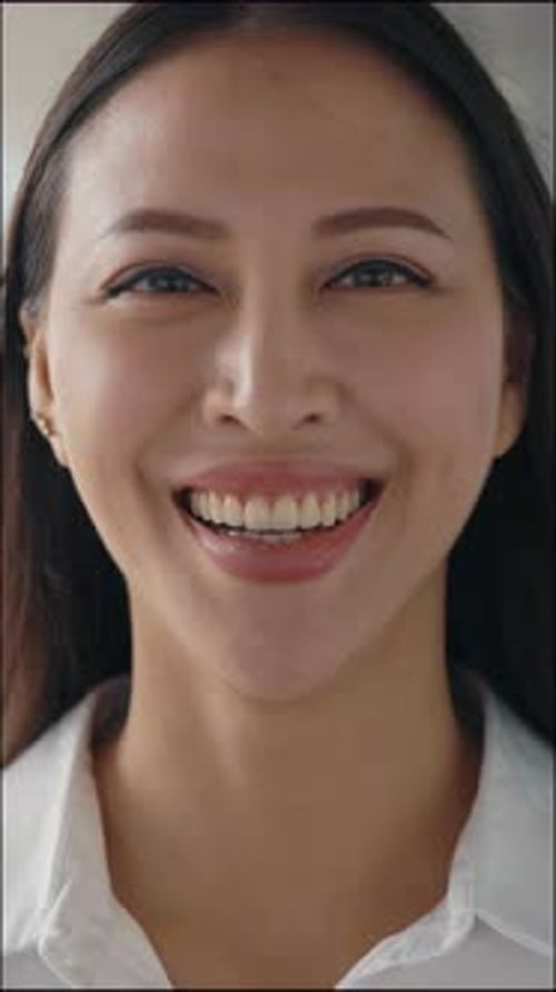 Vertical Video Portrait of the Awesome Young Business Person Standing on the Street in Official