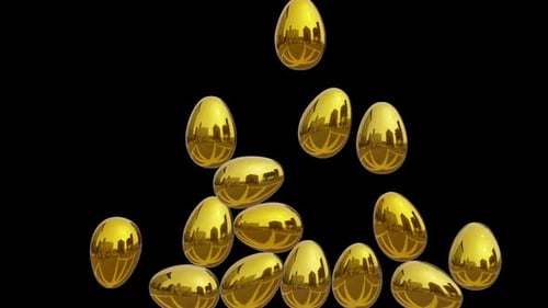 Falling Golden Eggs Reflective Animation