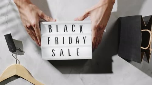 Black Friday Sale Lightbox with Shopping Bag