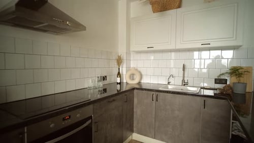 Interior of Modern Kitchen with Appliances