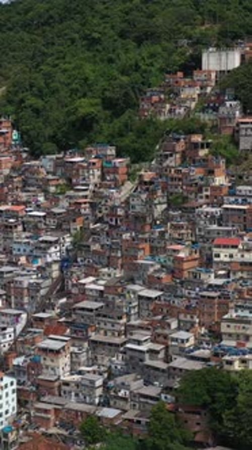 CantagaloPavaoPavaozinho Favelas Rio De Janeiro Brazil Aerial View Vertical Video