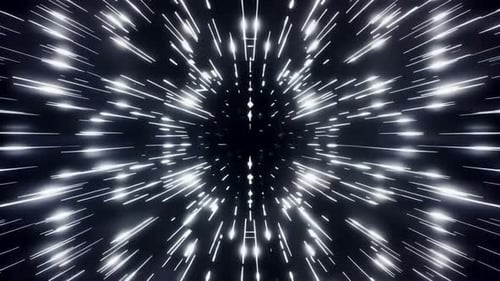 Hyperspace Warp Speed Tunnel White Light Streaks