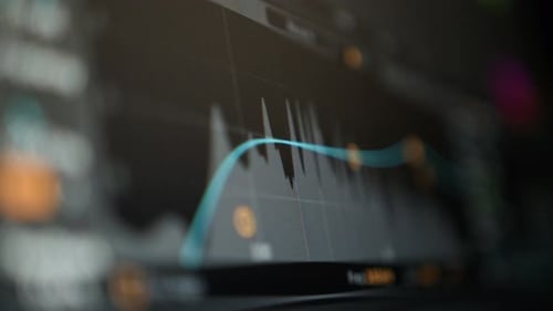 Screen Featuring Data Graph Close Up