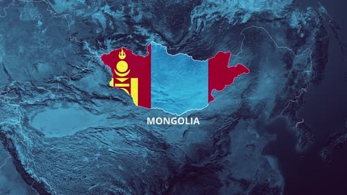 Mongolia Map And Flag 4K