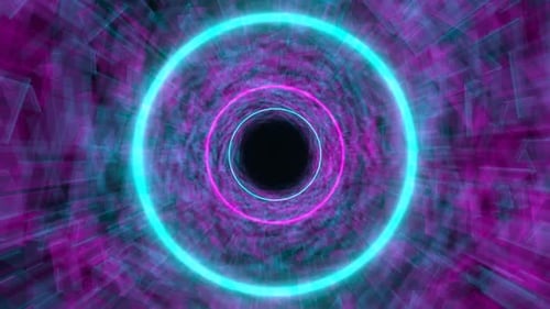 Pink And Cyan Pulsating Hypnotic Tunnel Background Vj Loop In HD