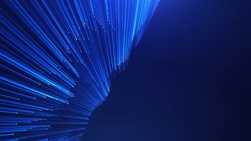 Futuristic Blue Data Stream Lines Background Animation